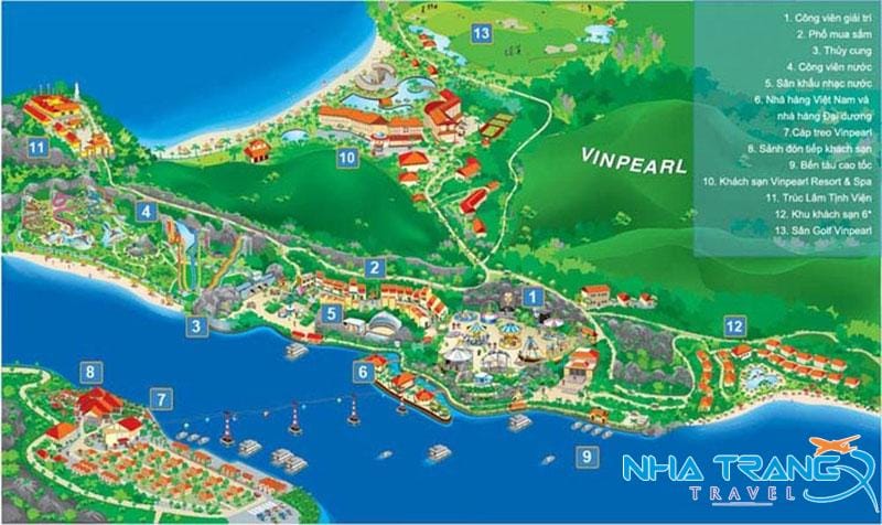 Khám Phá Bản Đồ Khu Vui Chơi Vinpearl Nha Trang Mới Nhất 14 Các khu vực được đánh số rõ ràng trên bản đồ